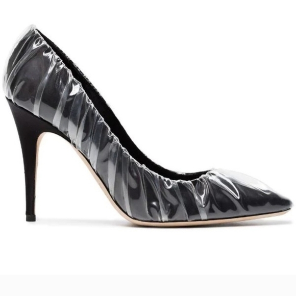 Off-White X Jimmy Choo Anne PVC Wrapped Satin Pump black heels 35 5 - Picture 1 of 12